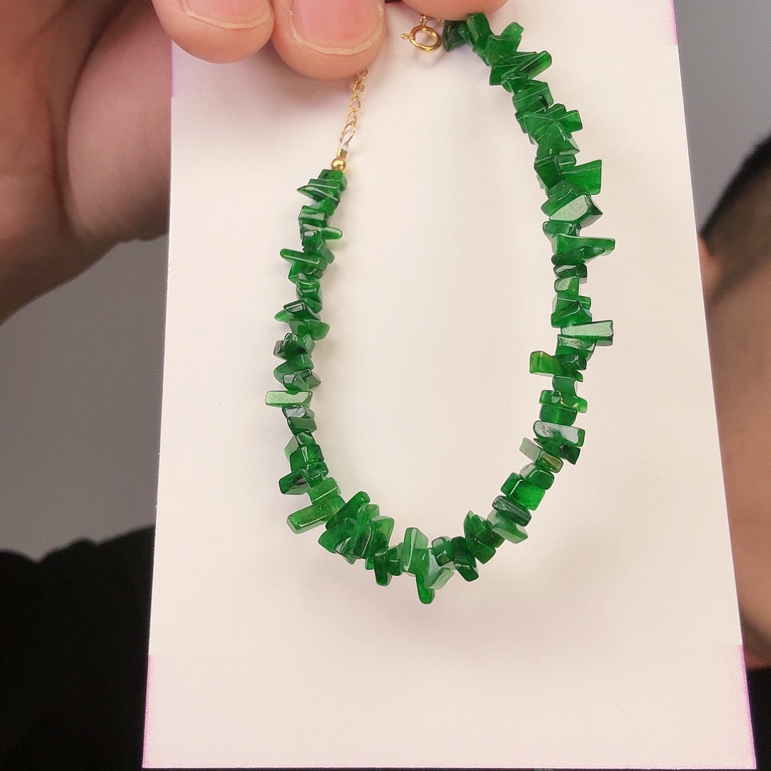 翡翠颈饰18K金镶嵌 一件