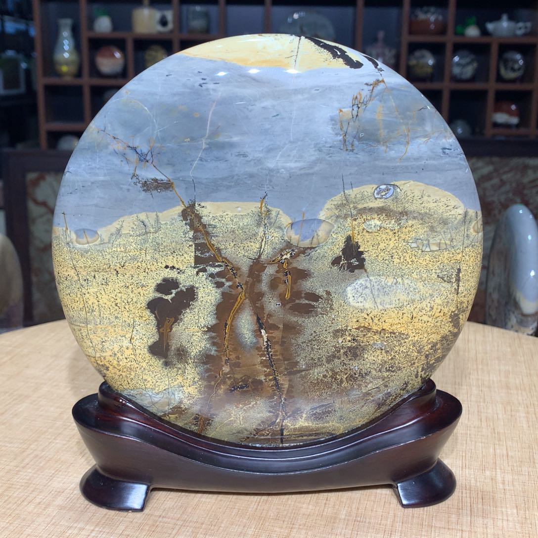 紫砂广西国画石摆件，收藏观赏