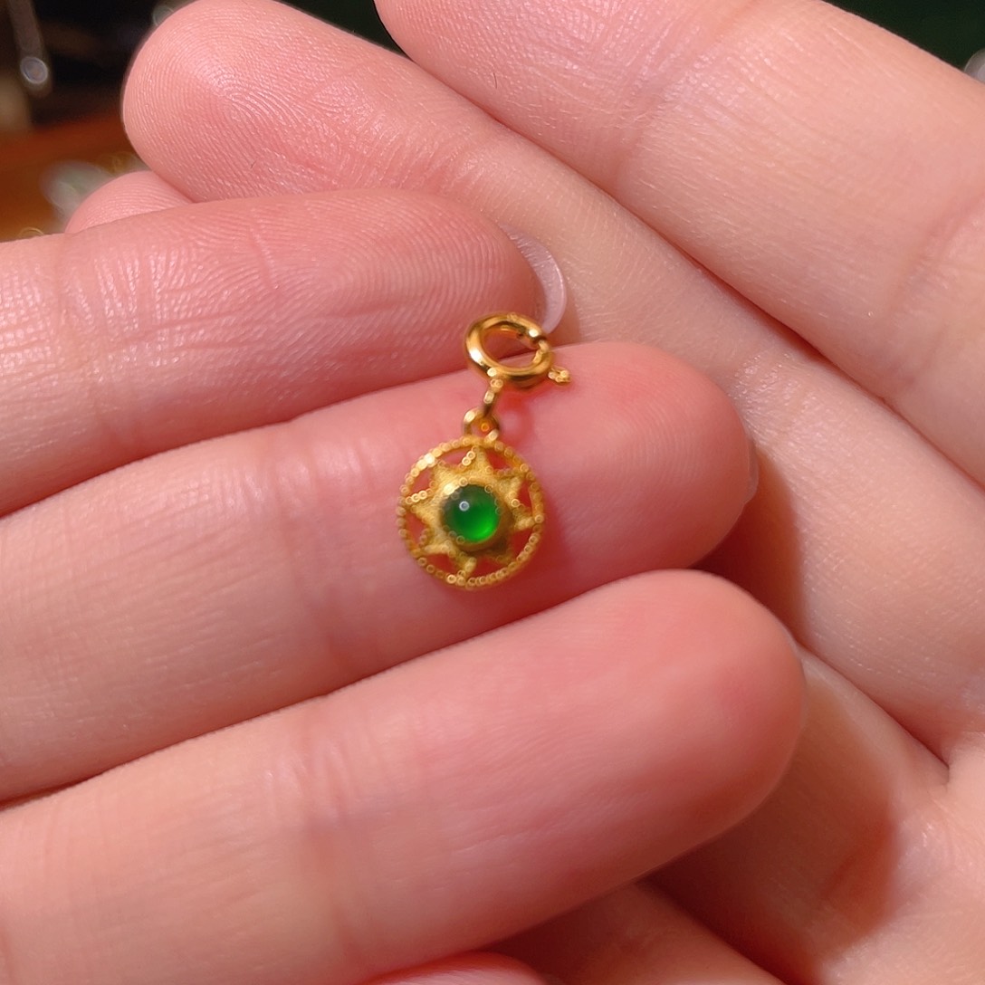 翡翠吊坠(不含链)银S925镶嵌