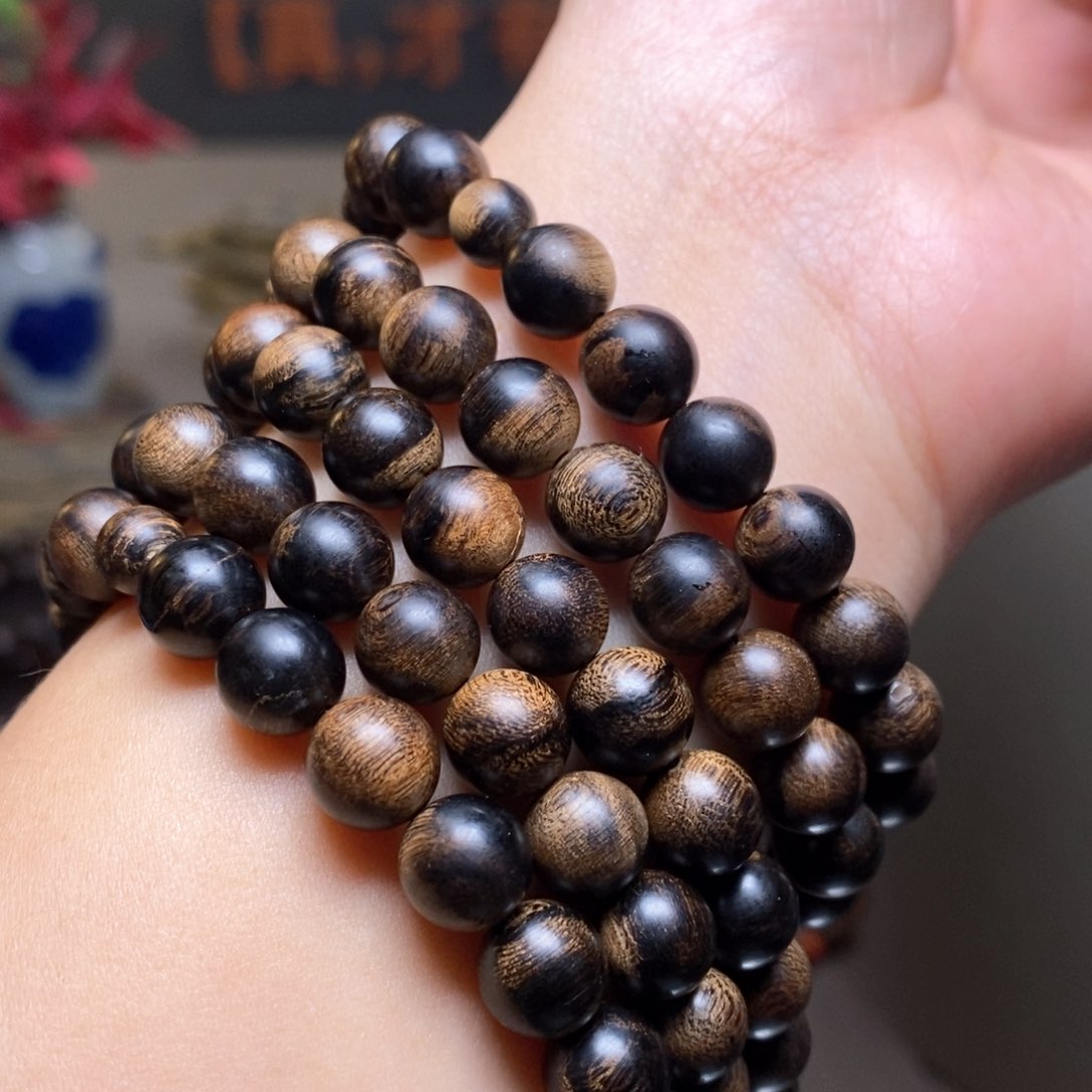 沉香手串越南芽庄瘤疤白棋楠0.8✖️108