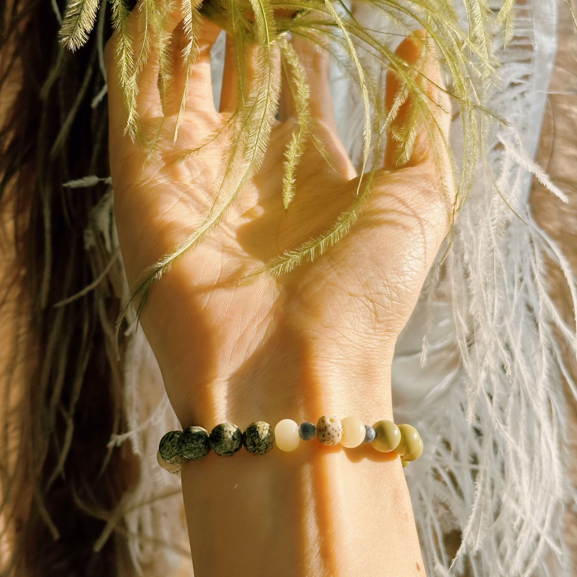 非金属仿水晶手链 风落果waft水晶菩提纯银苔原花开男女款