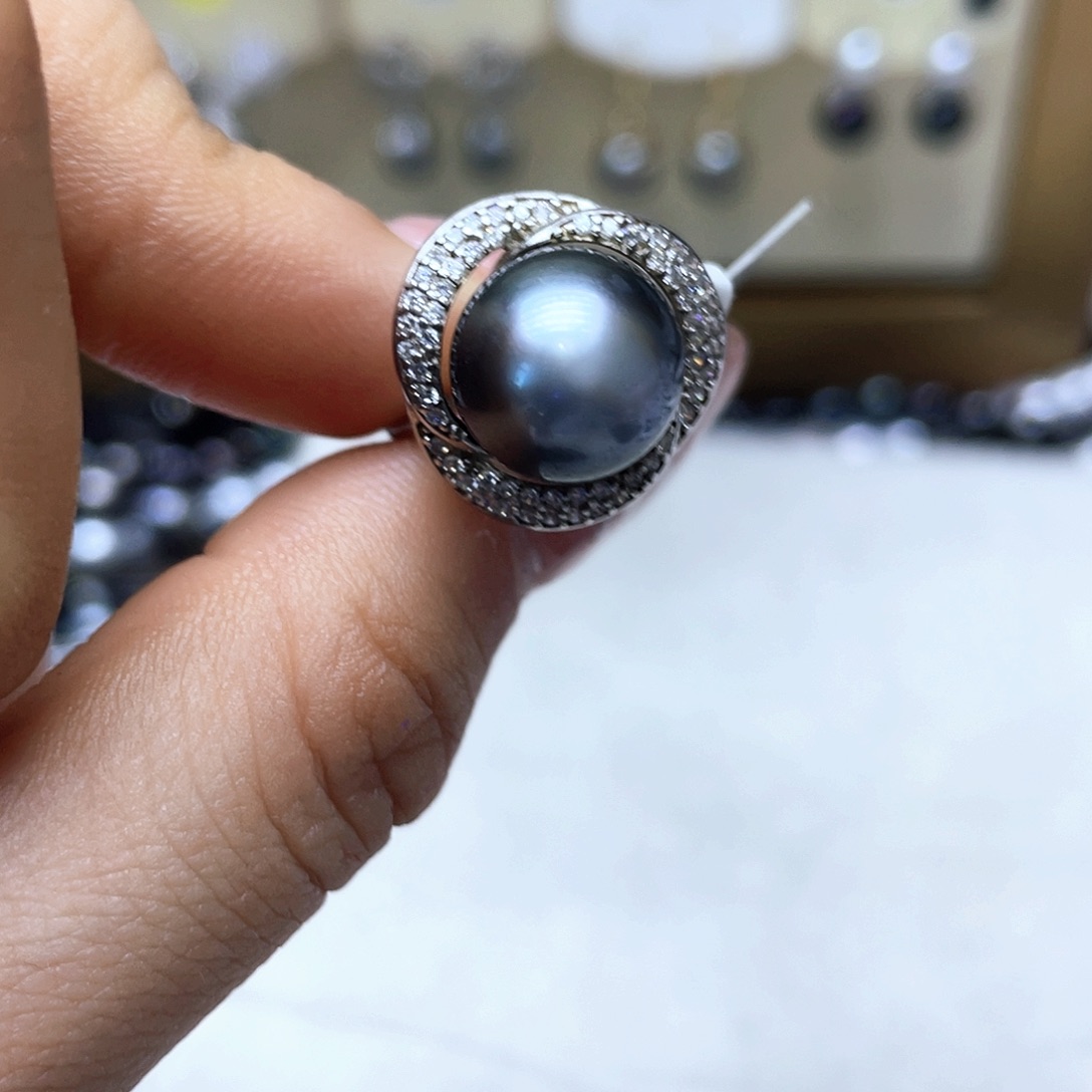 海水珍珠戒指银S925镶嵌