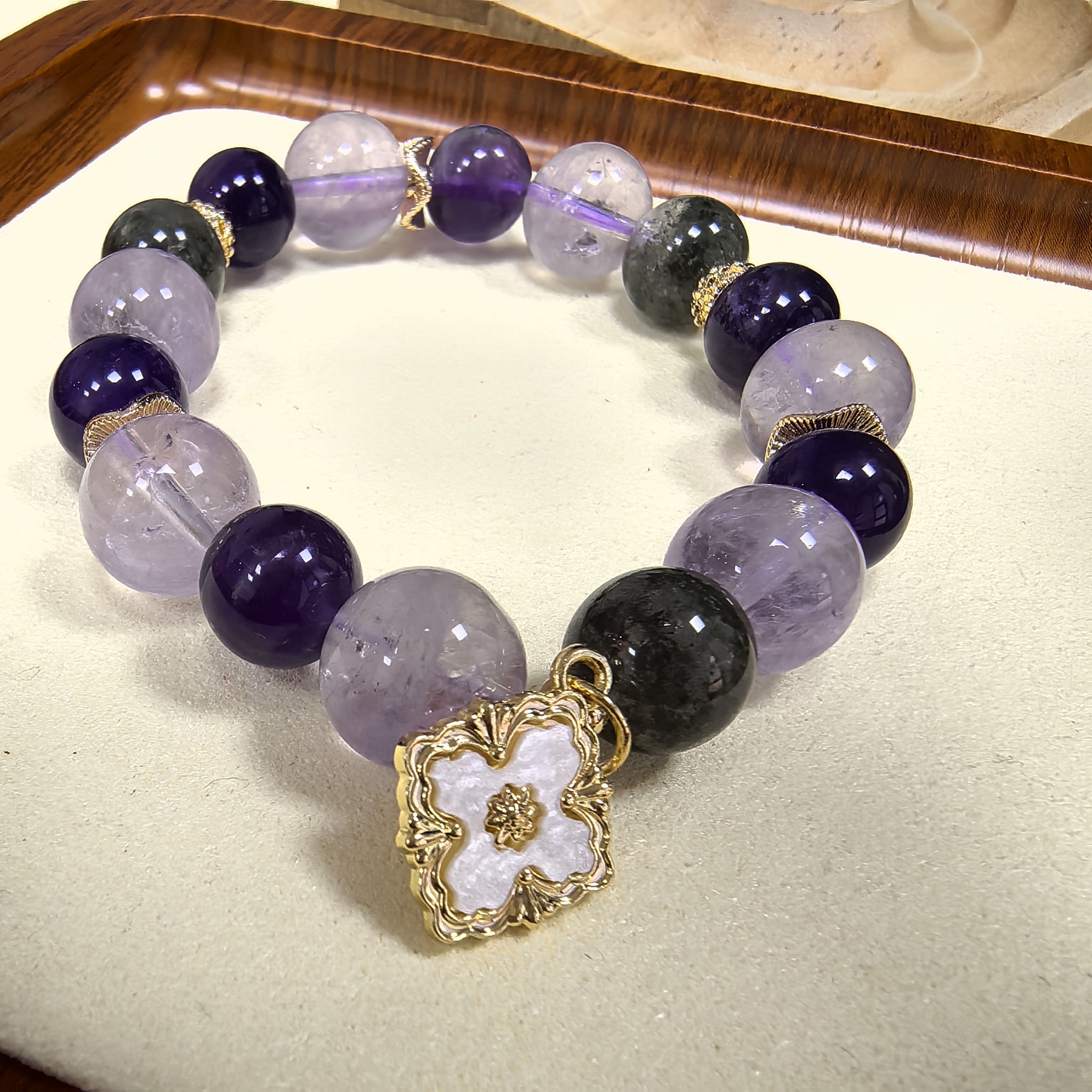 天然原创设计款紫水晶DIY手链