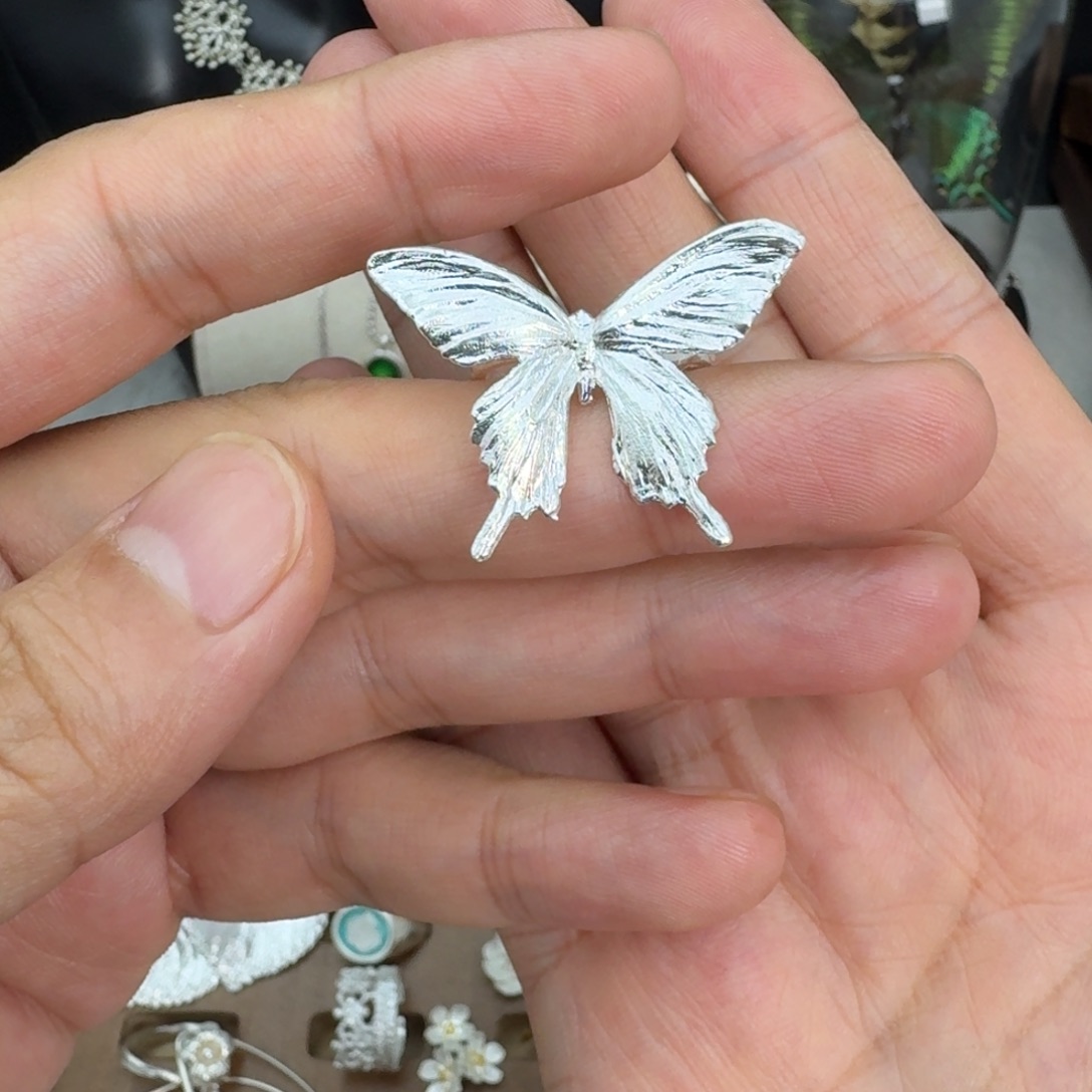 足银珐琅足银蝴蝶戒指