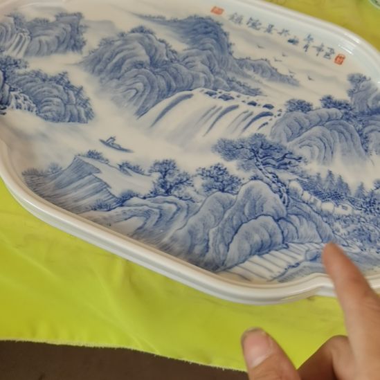 青***雨景德镇釉下彩手绘釉下彩手绘
