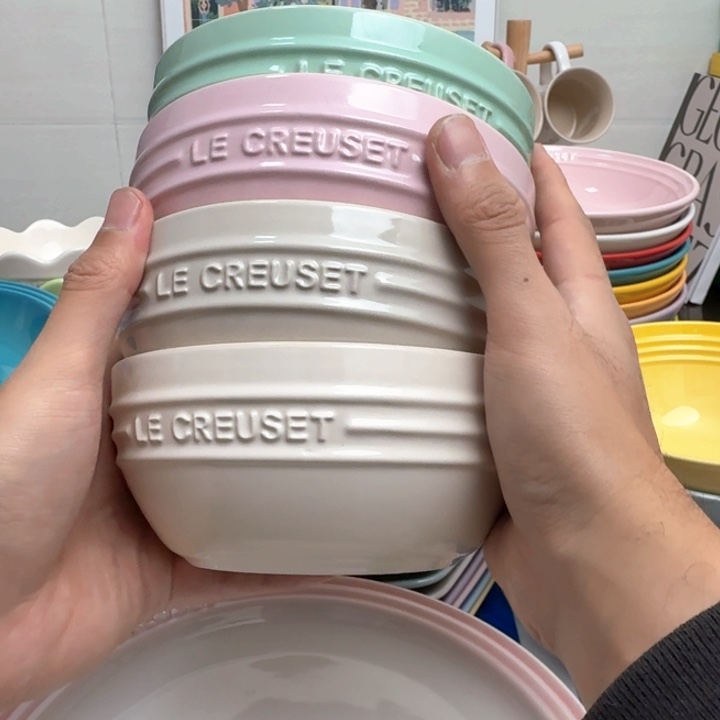 瓷片微瑕4个韩式面碗400毫升送一个