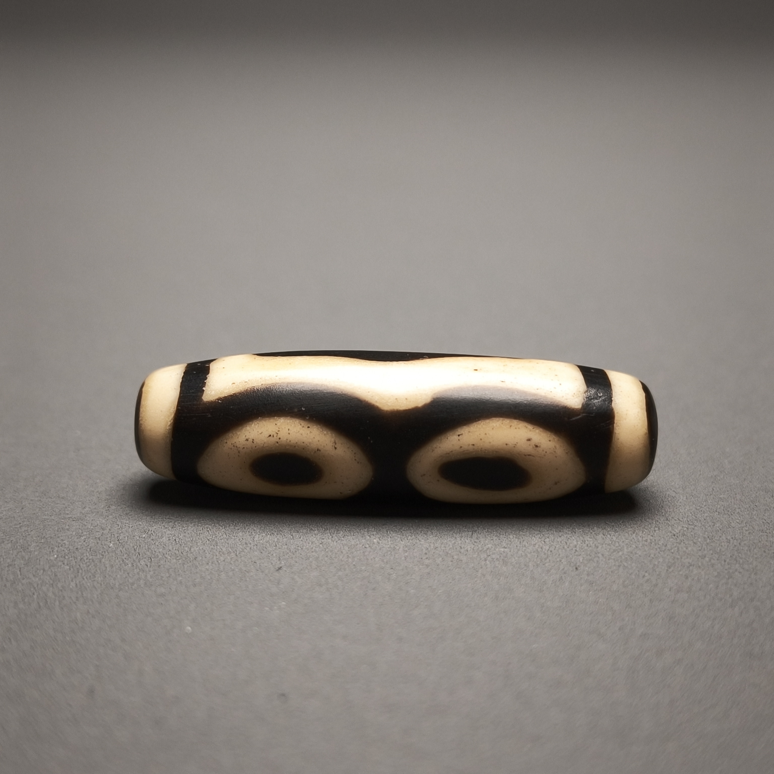 清代三眼料器天珠/DZ241237/古玩/收藏/德州文物