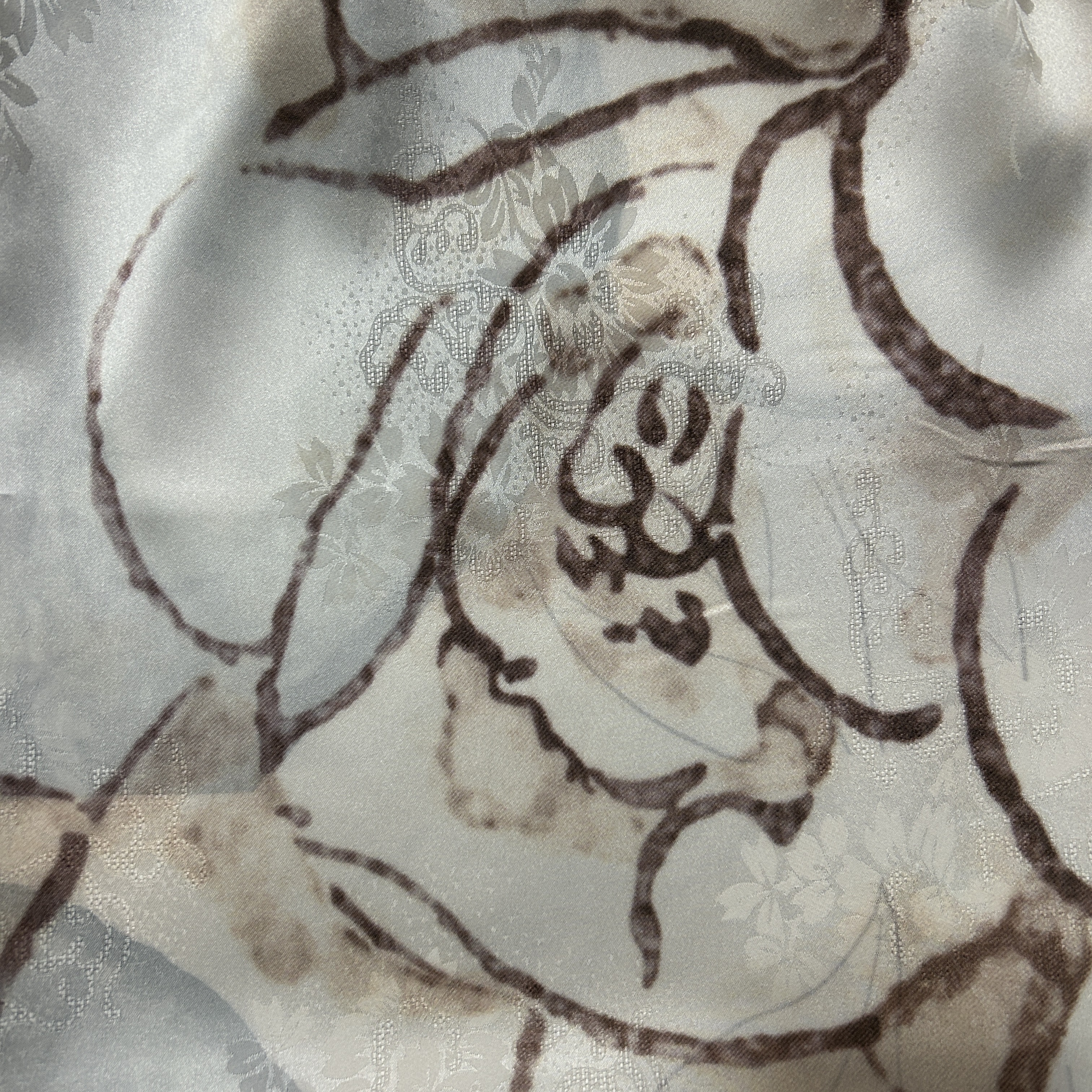 41#黑白山茶花香云纱110*110围巾直播链接