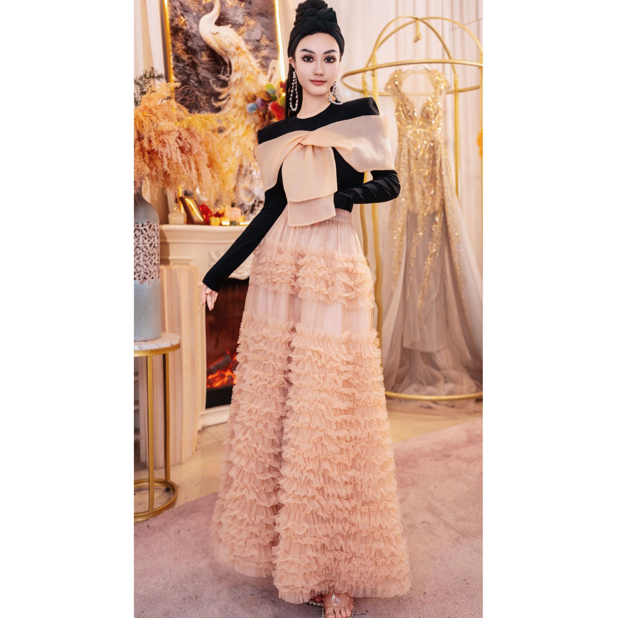 【星姐推荐】星原创高级定制【云舒霞光】设计师小众轻奢名媛半身裙