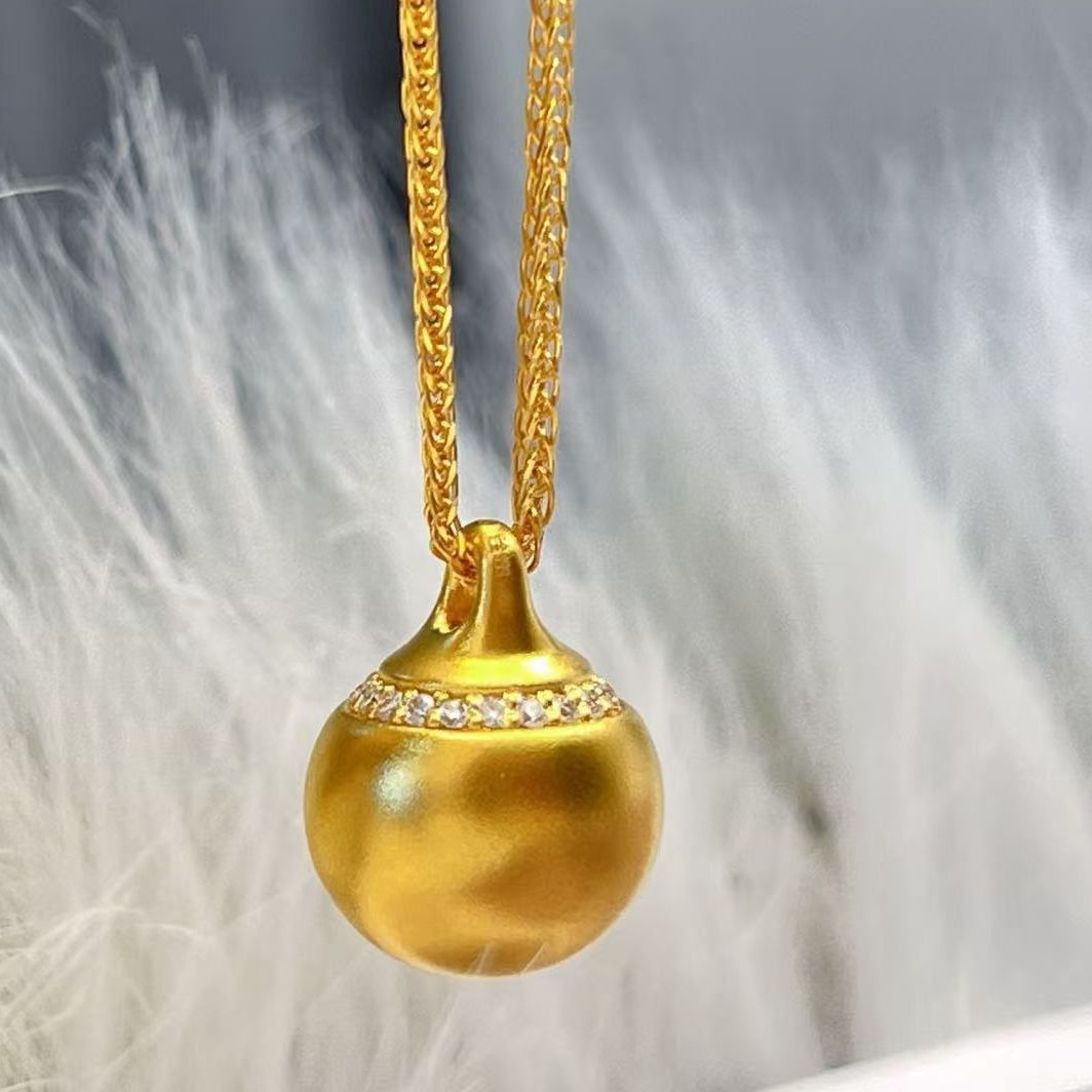 【水贝黄金】韦雪同款999足金5G黄金镶嵌有球必应金珠吊坠X300