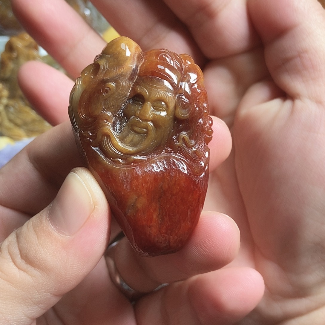 翡翠未镶嵌颈饰黄翡福禄寿三星公