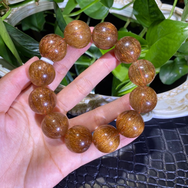 铜发猫眼单圈21mm左右水晶手串