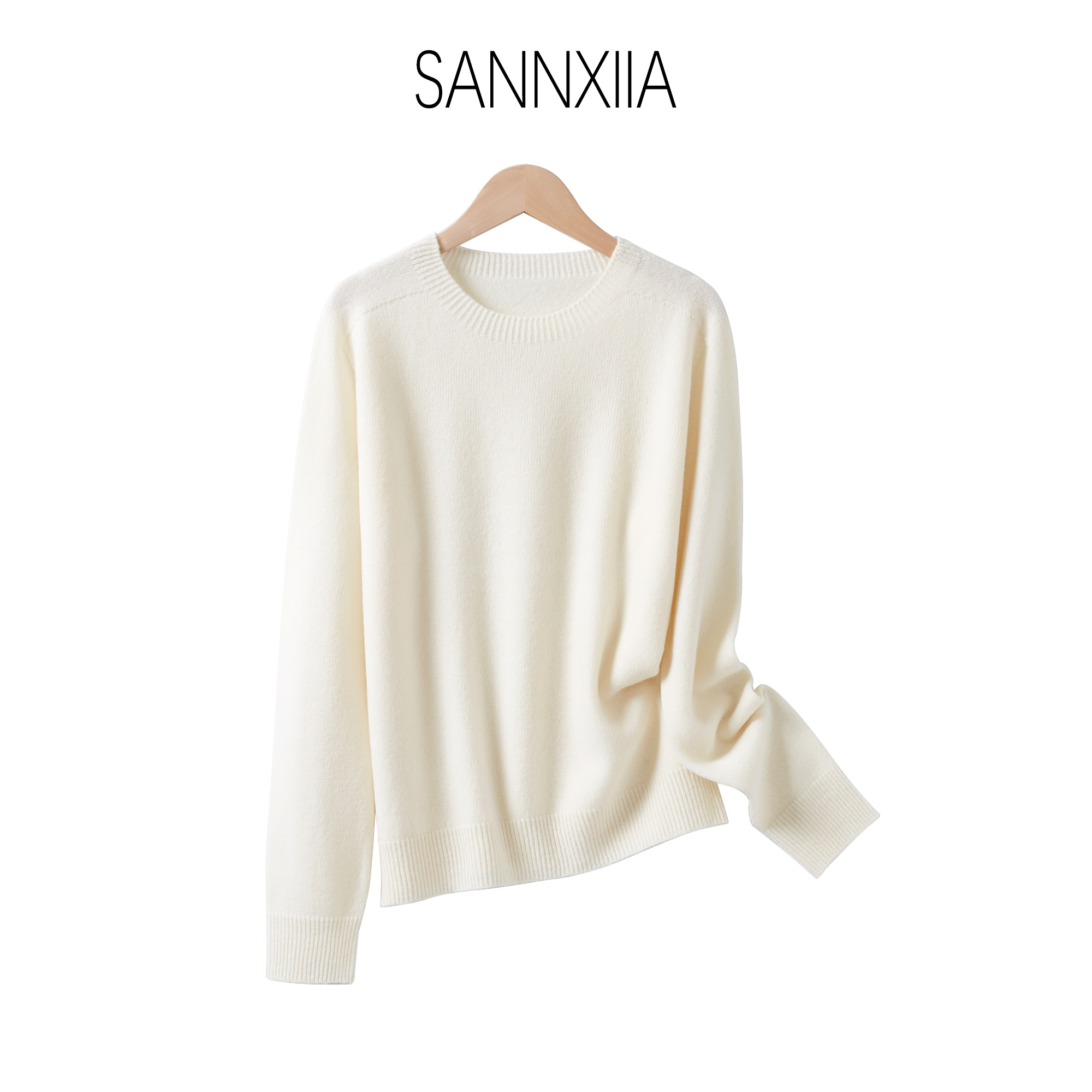 SANNXIIA全羊毛圆领长袖针织打底衫ZM8168