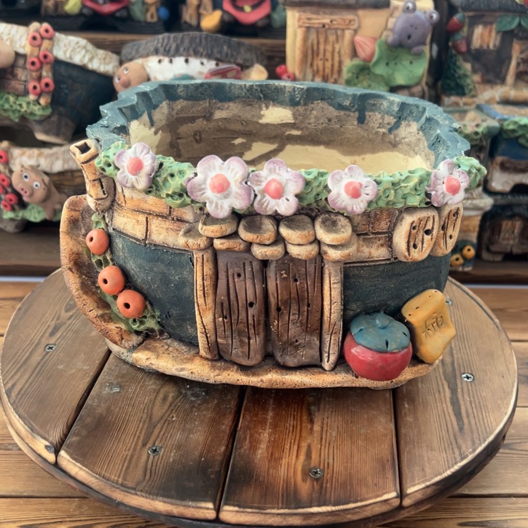 红陶嘻哈多肉花盆