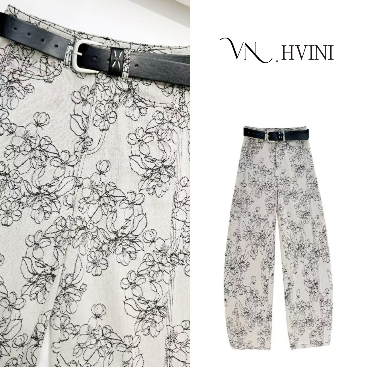 【惊羡春满】2025春季新款时尚重工刺绣牛仔裤 H1528