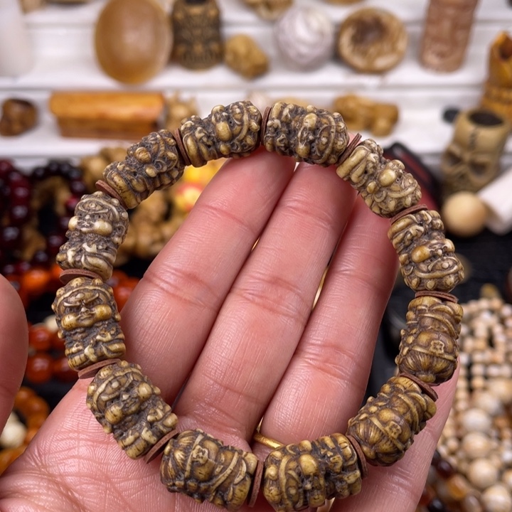 驼骨其他鹿角雕刻黄财神12