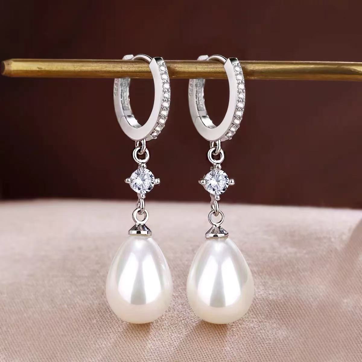 925银耳饰 气质耳环轻职风民族风女轻奢耳饰经典水滴长款妈妈百搭