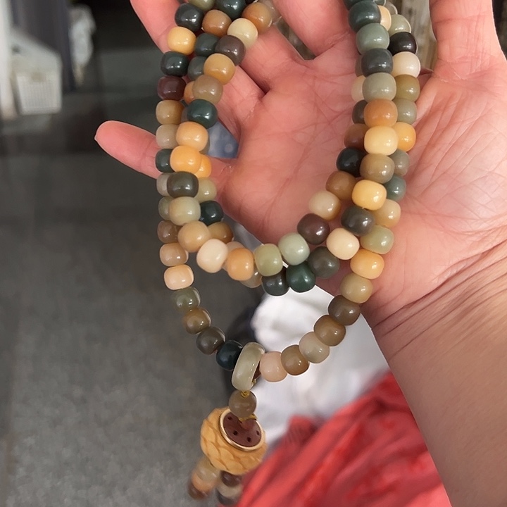 白玉菩提吊坠8×10桶珠敦煌