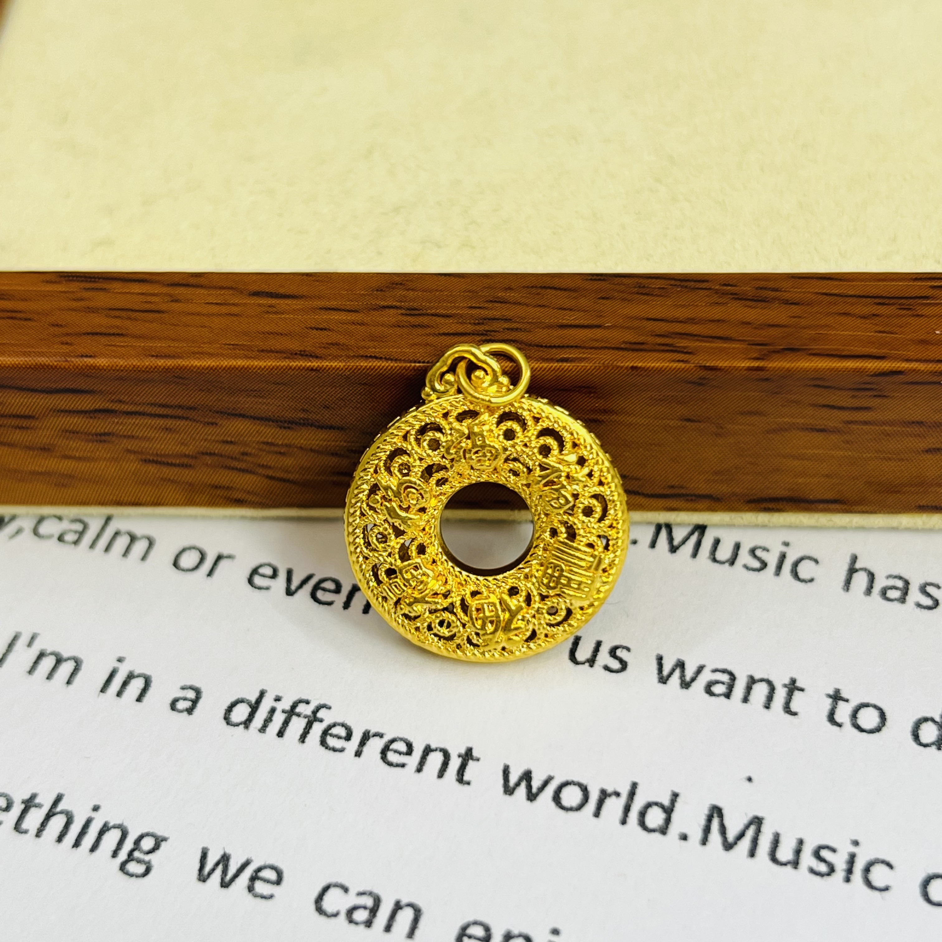 足金999金福圆环黄金首饰配件DP2816-01040