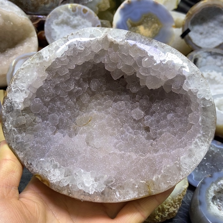 未镶嵌水晶珠宝半成品粉软花盘