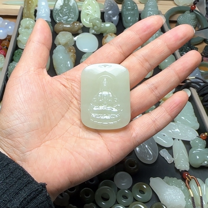 和田玉挂件未镶嵌稻****乐