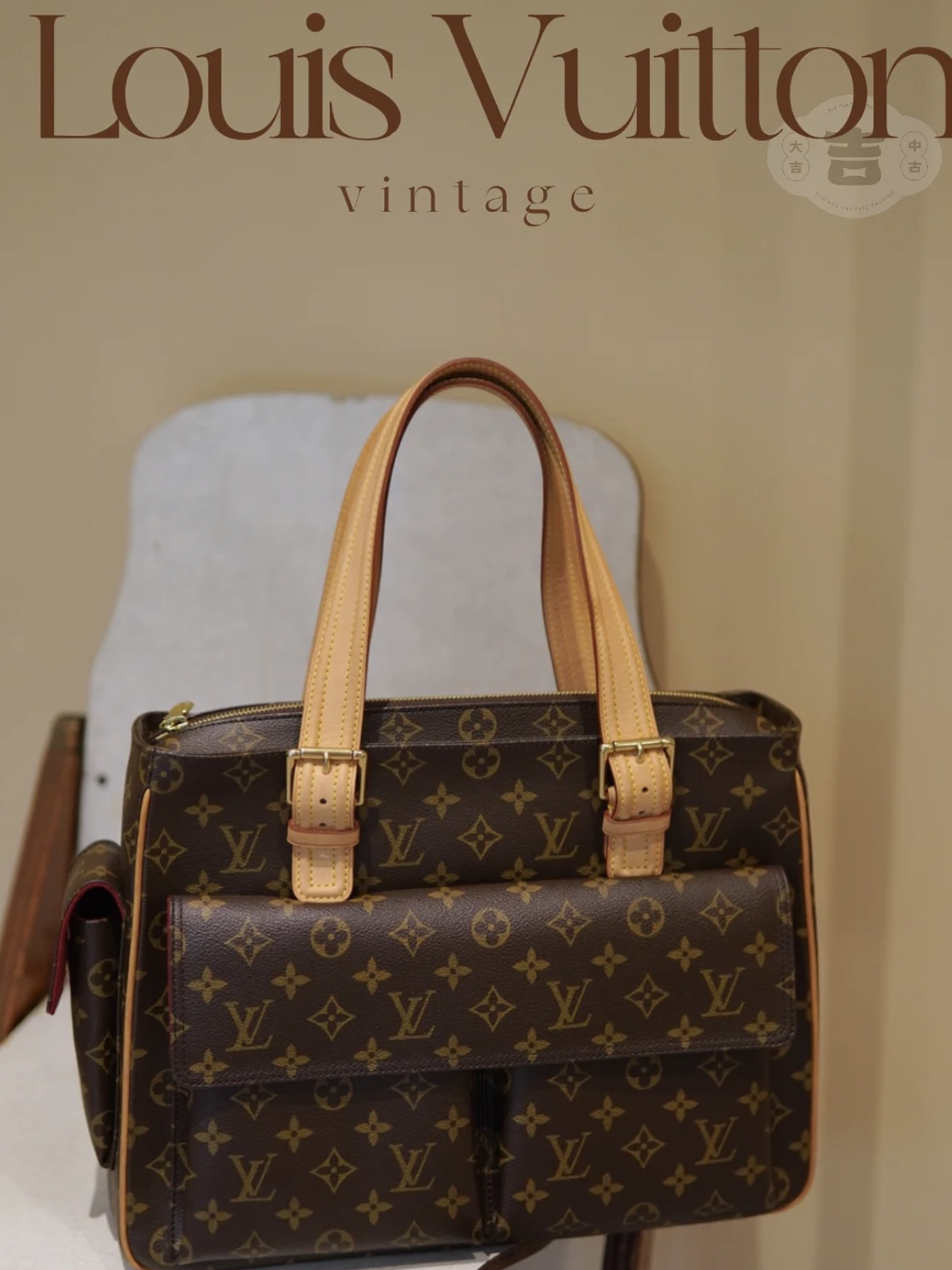 95新 LouisVuitton/路易威登 大吉中古3/LV大骆驼手提包