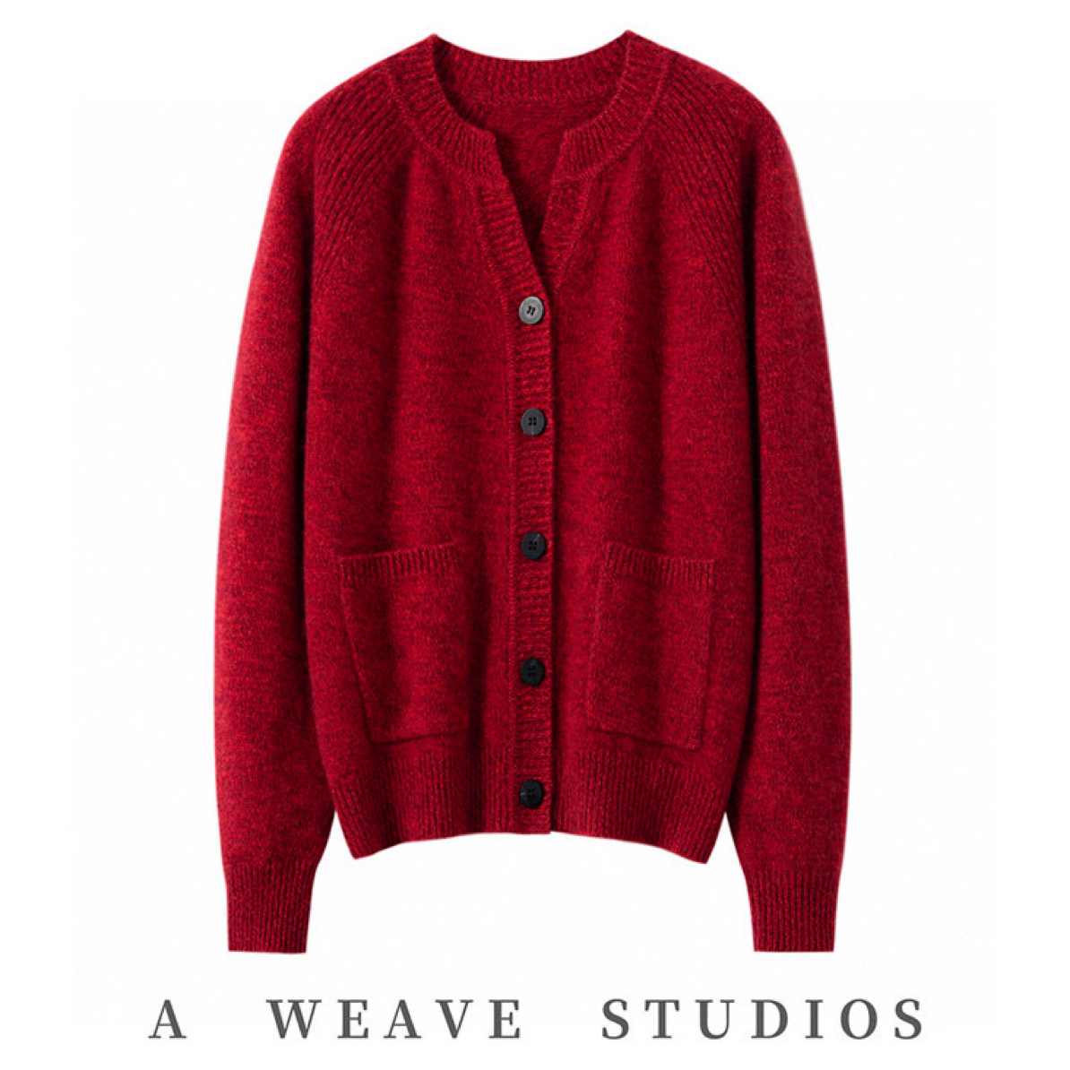 ZW-25173-7G100%山羊绒花纱剪刀领带兜开衫羊绒衫宽松加厚针织