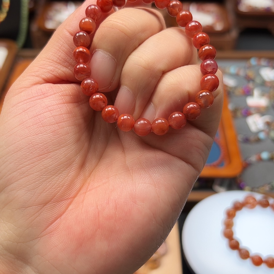 南红玛瑙未镶嵌手链