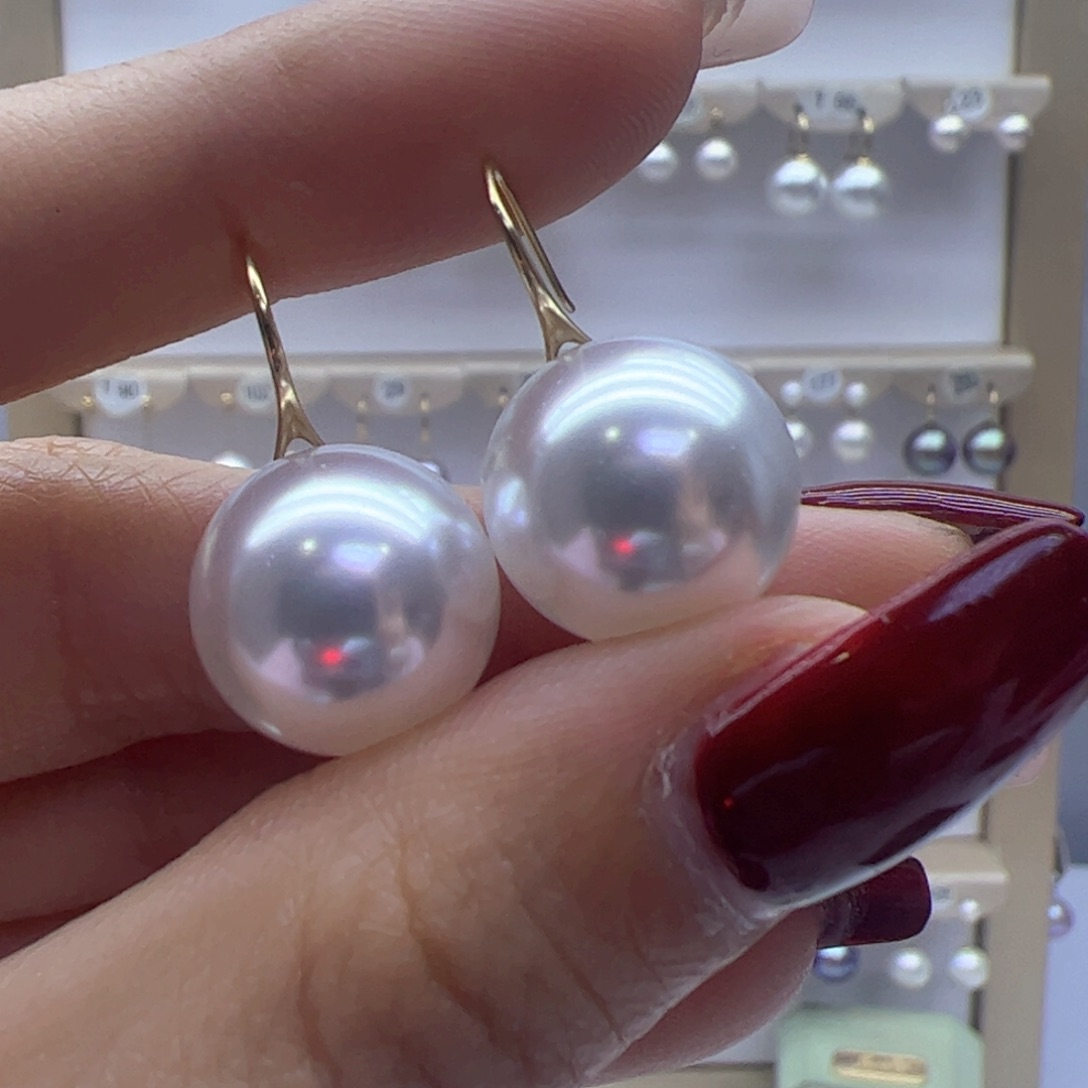 淡水珍珠耳饰18K金镶嵌