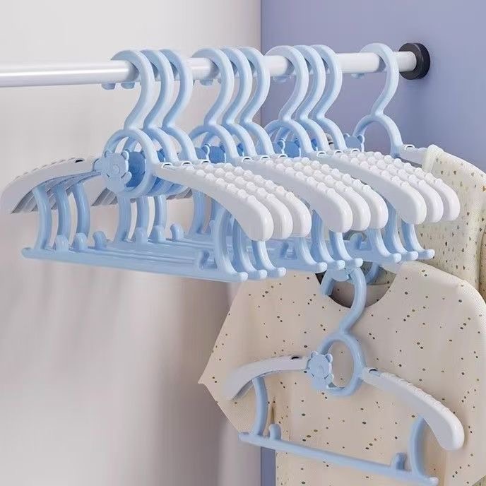 (5只)伸缩儿童衣架婴儿宝宝专用衣服架晾衣架子伸缩家用挂衣神器