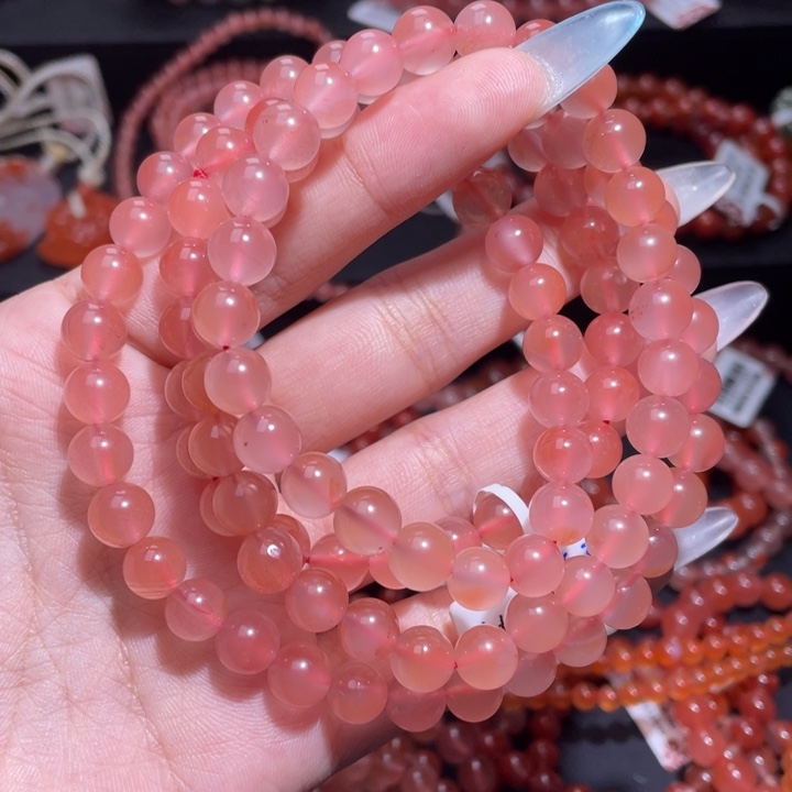 南红玛瑙未镶嵌7咪➕冰粉多圈490