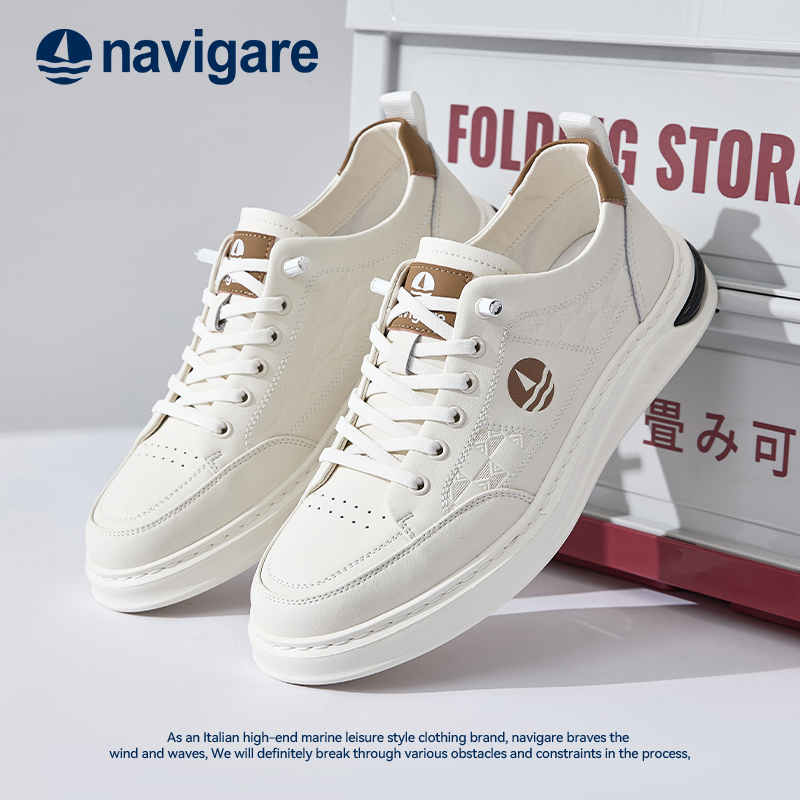 Navigare意大利小帆船男鞋2025年秋季新款真皮男鞋运动休闲板鞋