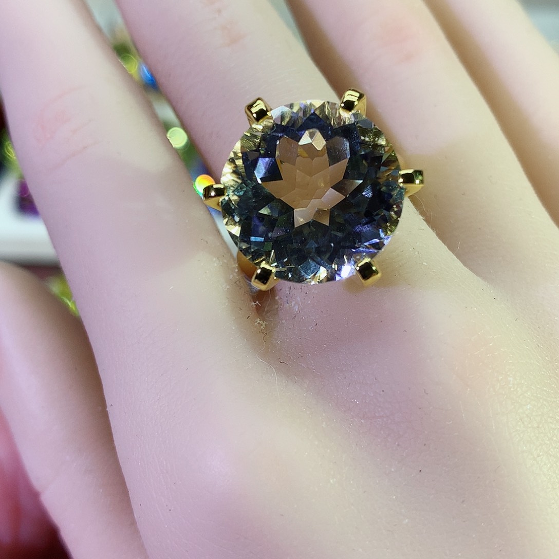 托帕石戒指银S925镶嵌