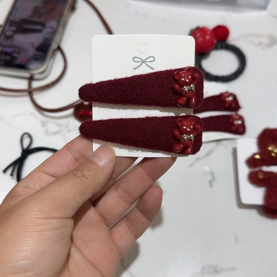 布艺非金属T25红色小熊掰掰2个