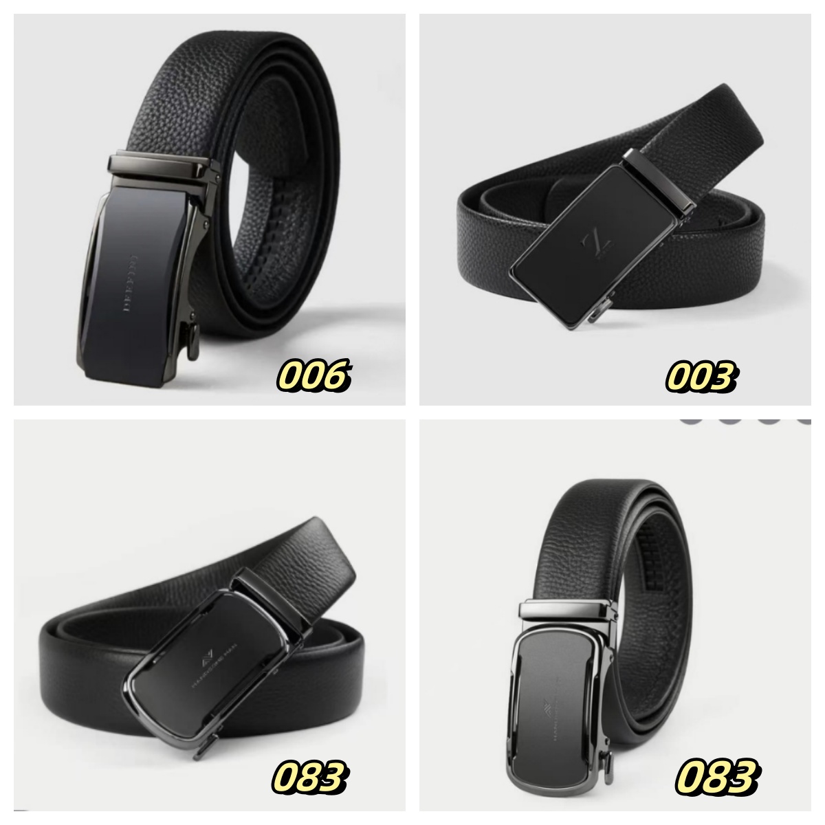 HP113新款商务牛皮大气自动扣皮带简约压纹质感时尚潮流腰带