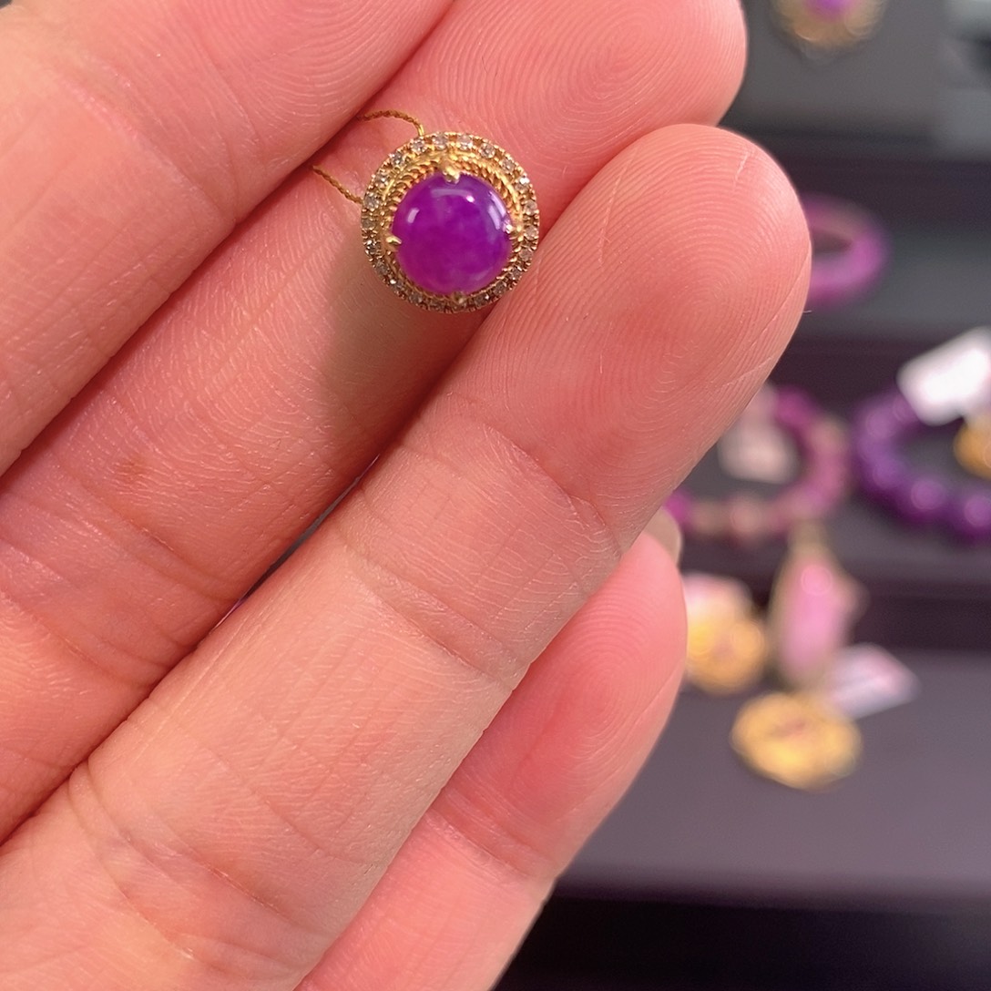 18K金镶嵌苏纪石（舒俱来）吊坠(不含链)