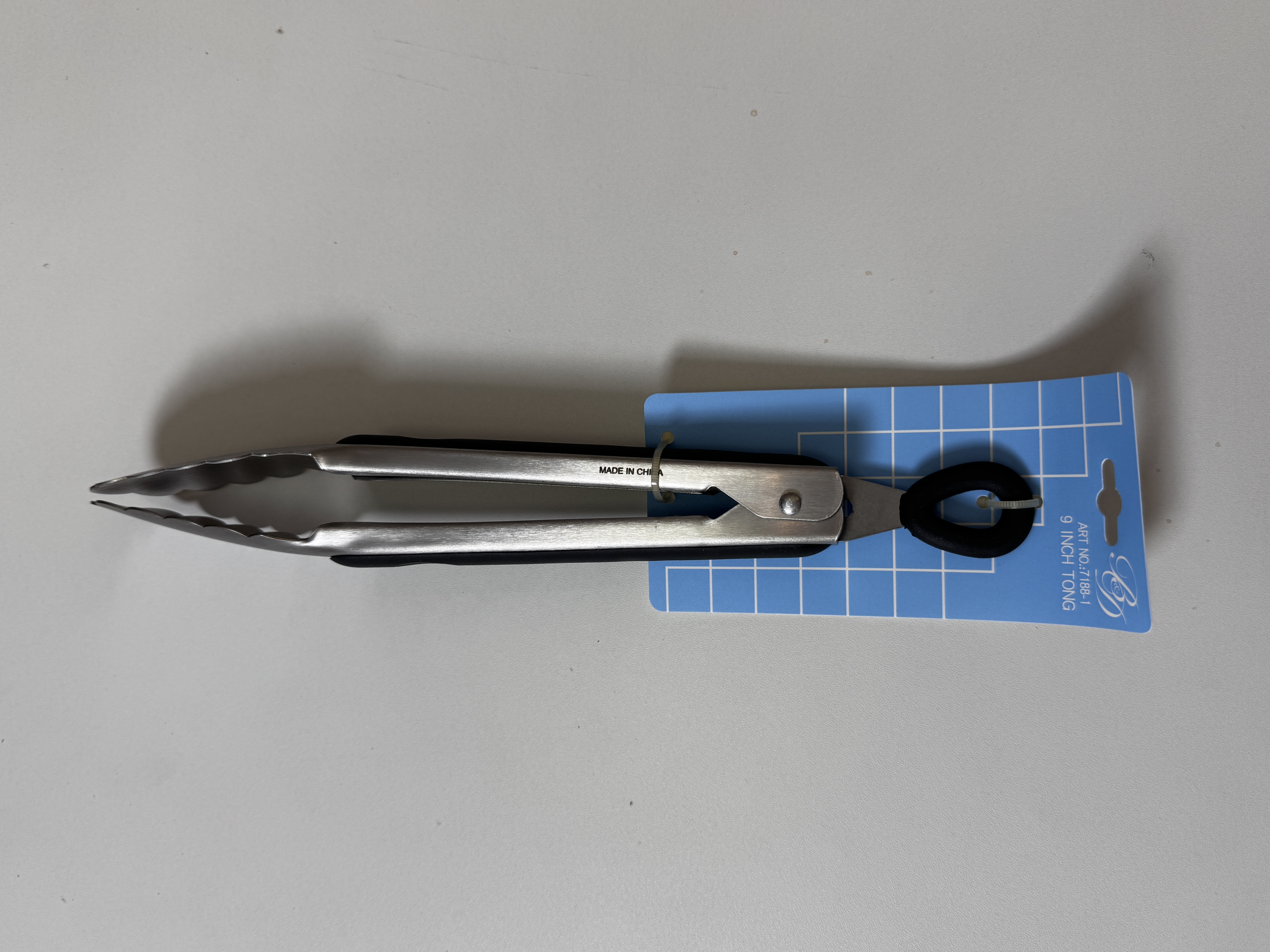 品牌尾单23cm硅胶不锈钢食品夹