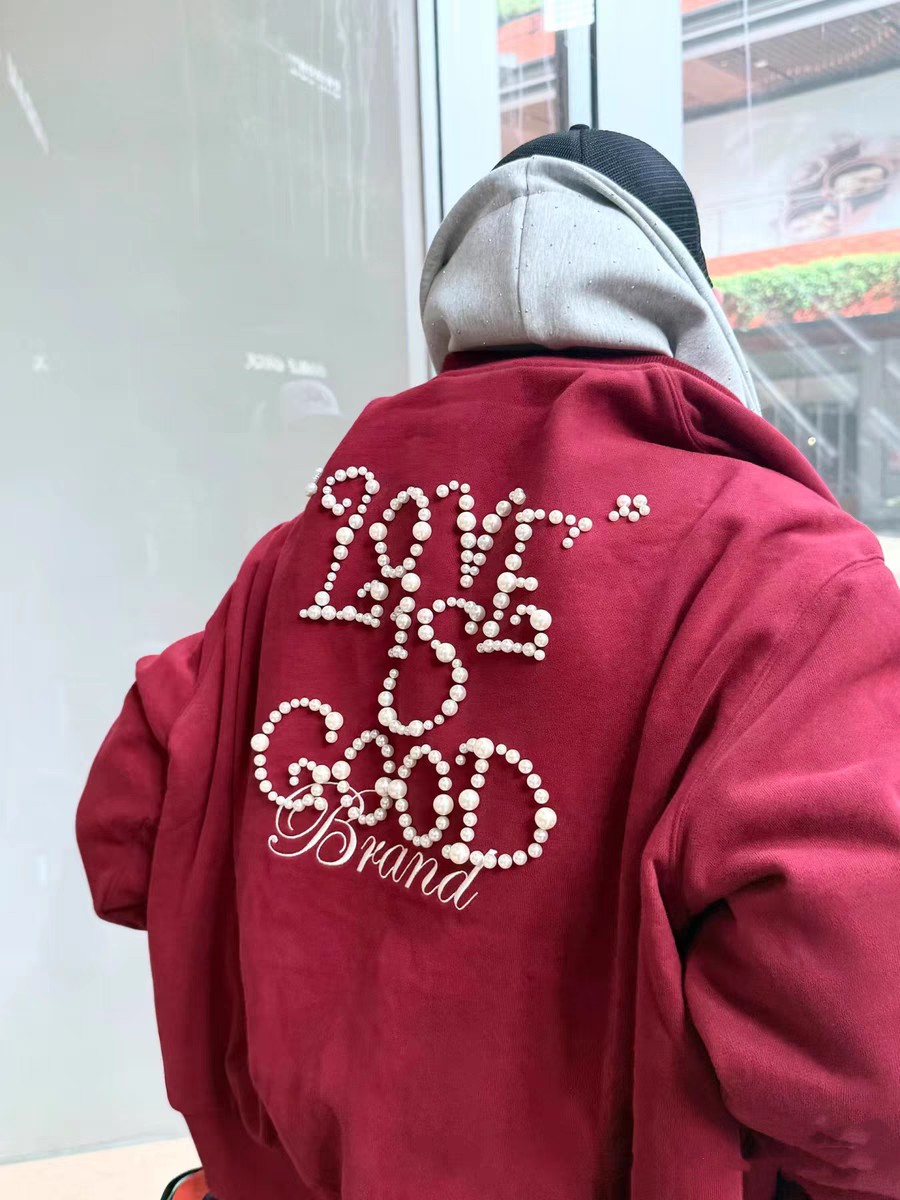 GB-GOOD珍珠棒球领开衫夹克外套Love is good 男女同款