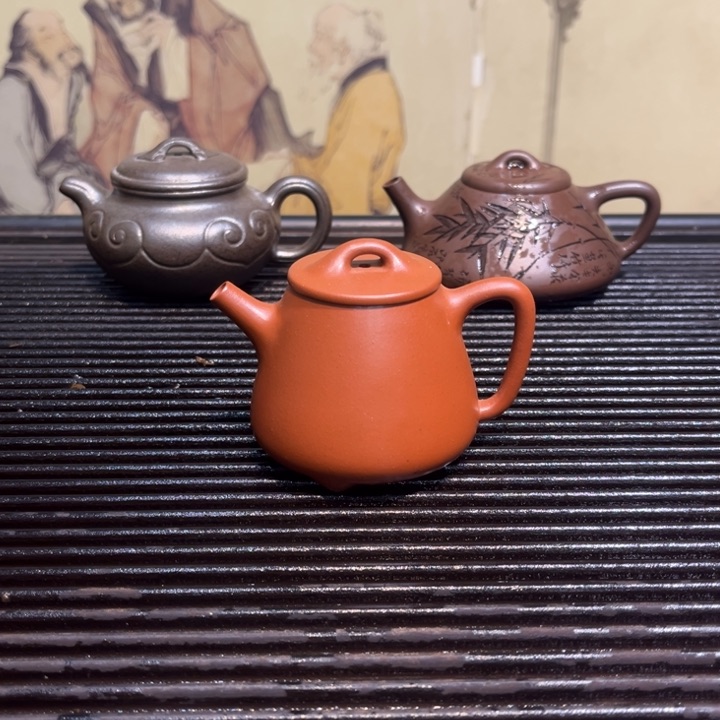 紫砂茶壶石瓢小红泥
