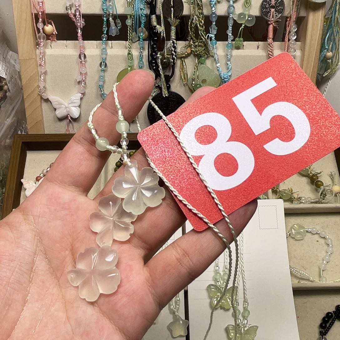 蛇纹石玉合金颈饰