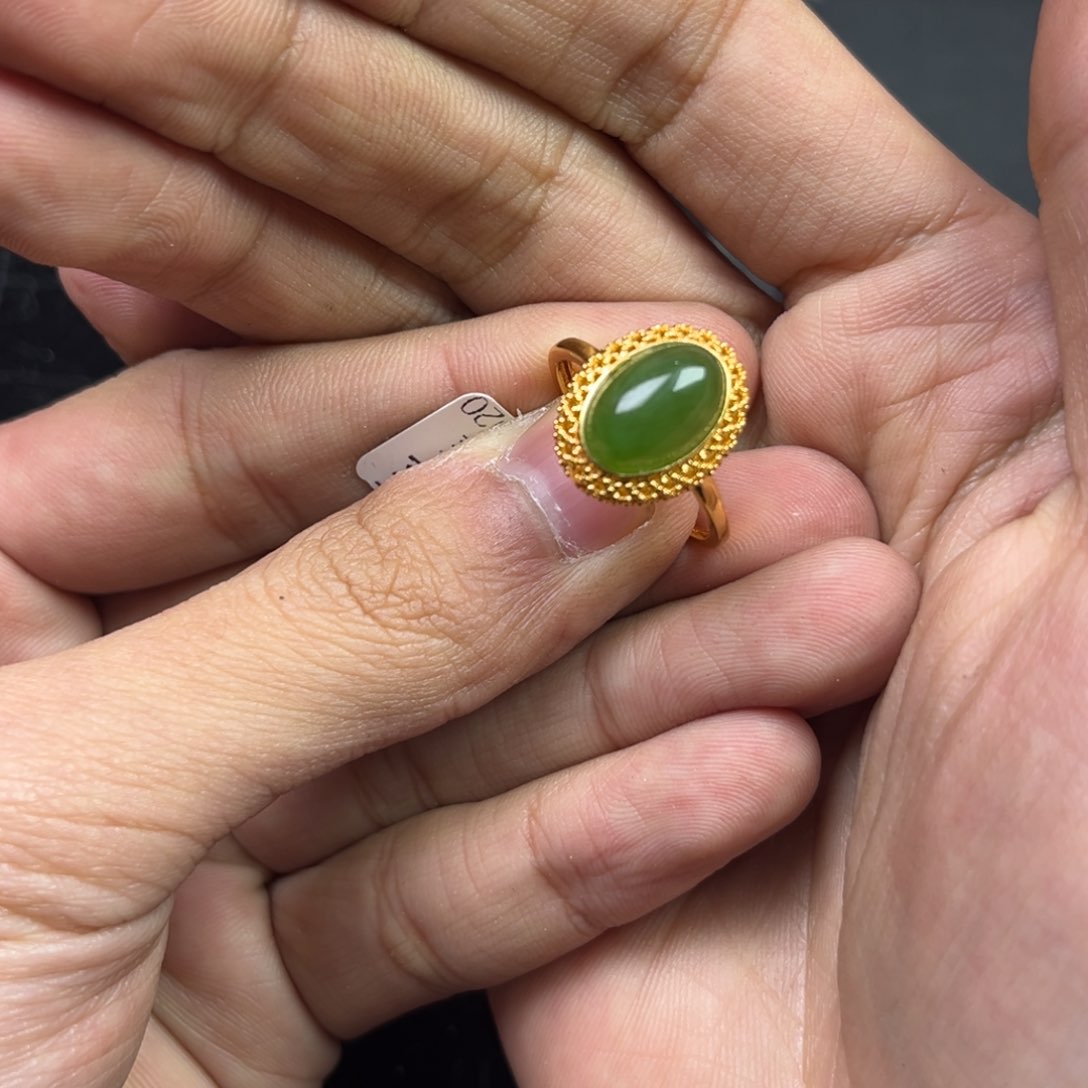 和田玉颈饰银S925镶嵌多样性俄罗斯碧玉戒指