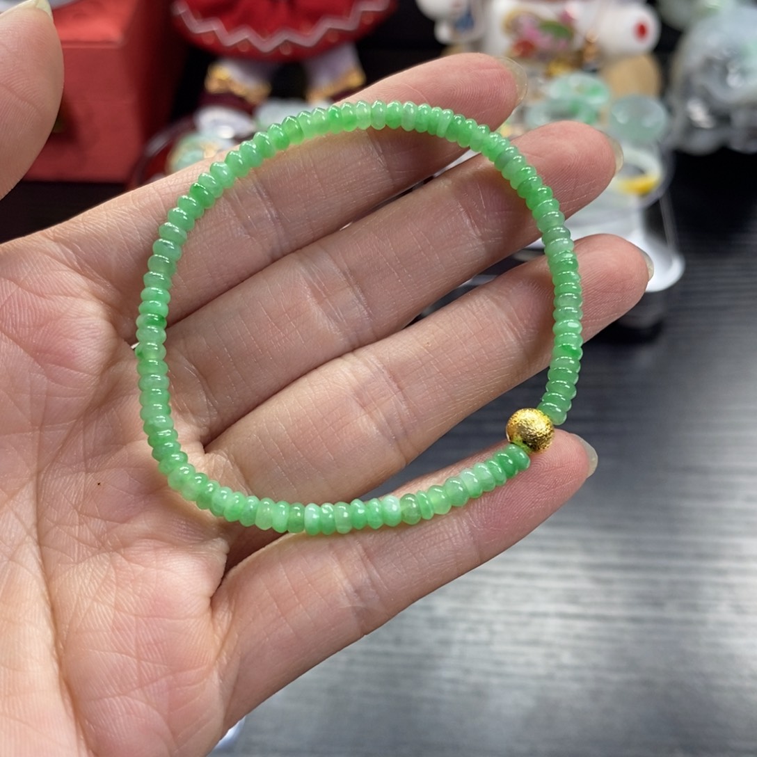 翡翠手串未镶嵌天然翡翠卡3.8
