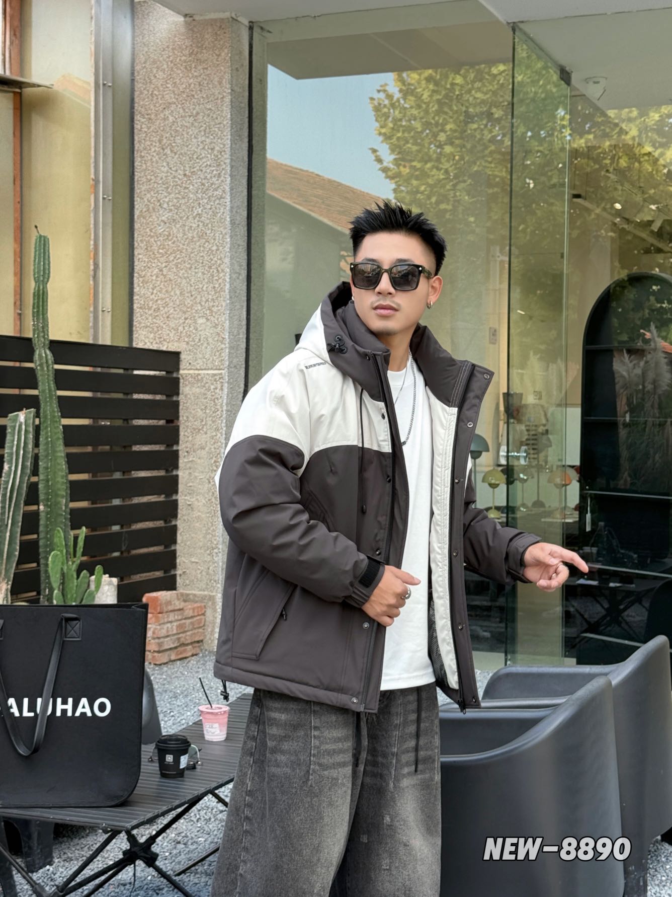 *（帅大）8890#【半身韶华】冬季保暖百搭连帽外套-非标（无水洗标）