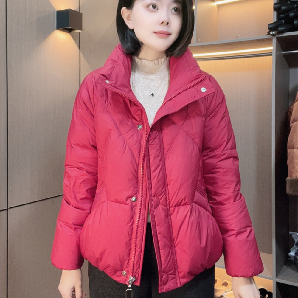 炫女人冬季女装上衣立领百搭时尚加厚保暖90白鸭绒羽绒服88603