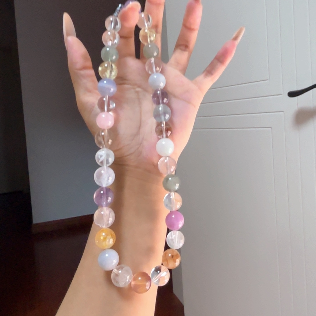 银S925镶嵌手链烟晶