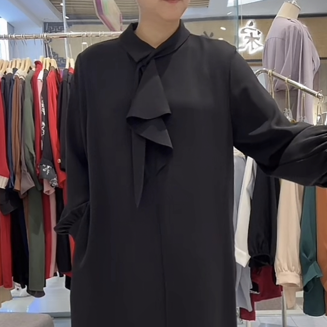 韩国正品秋季新款女士长袖贵气时尚有气质款连衣裙