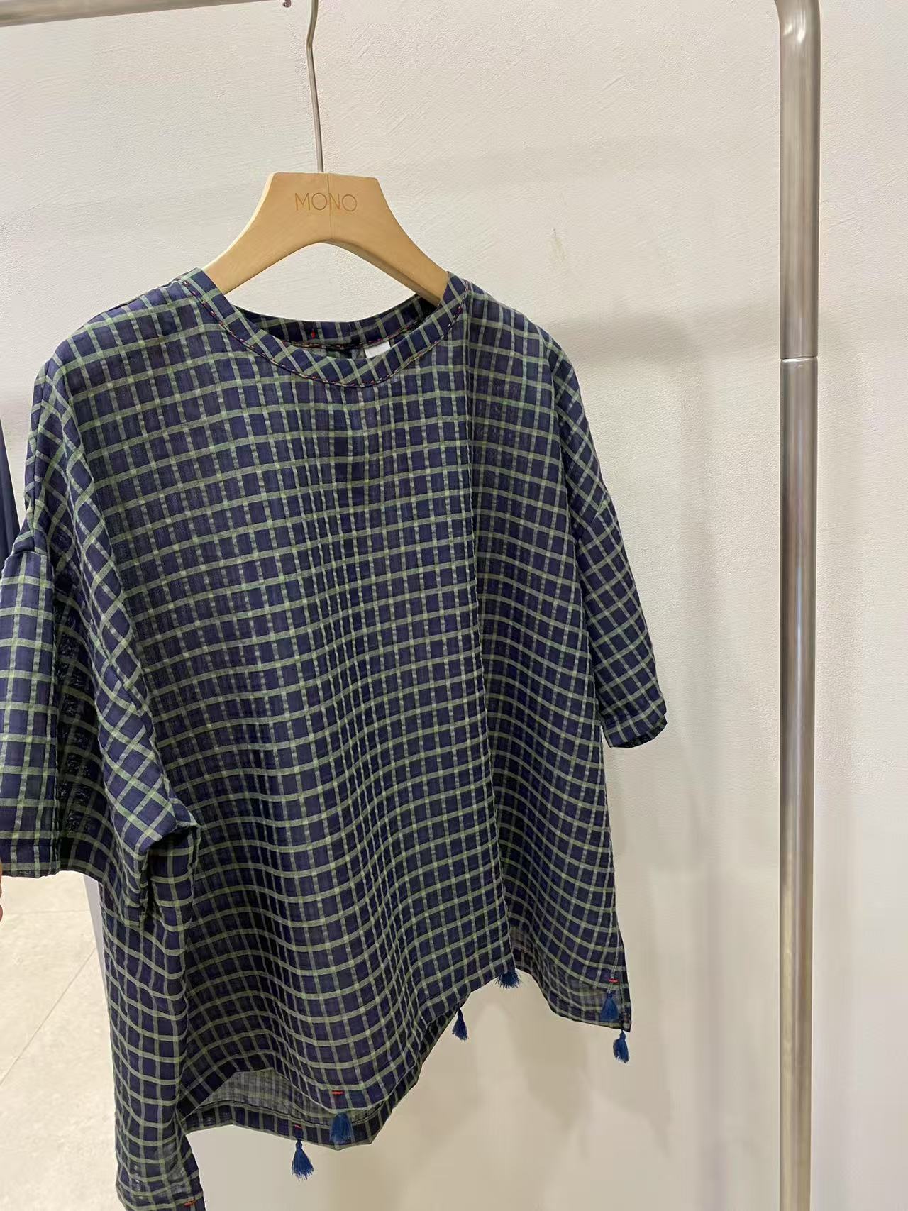 韩国正品不支持退换/眼镜哥哥/格子小衫/0614/15/35