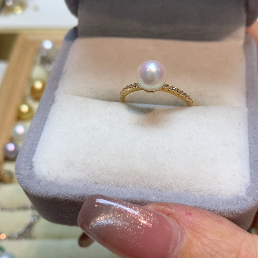 海水珍珠戒指银S925镶嵌