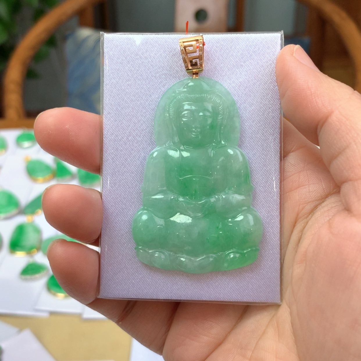 【闪购商品】翡翠颈饰18K金镶嵌翡翠首饰