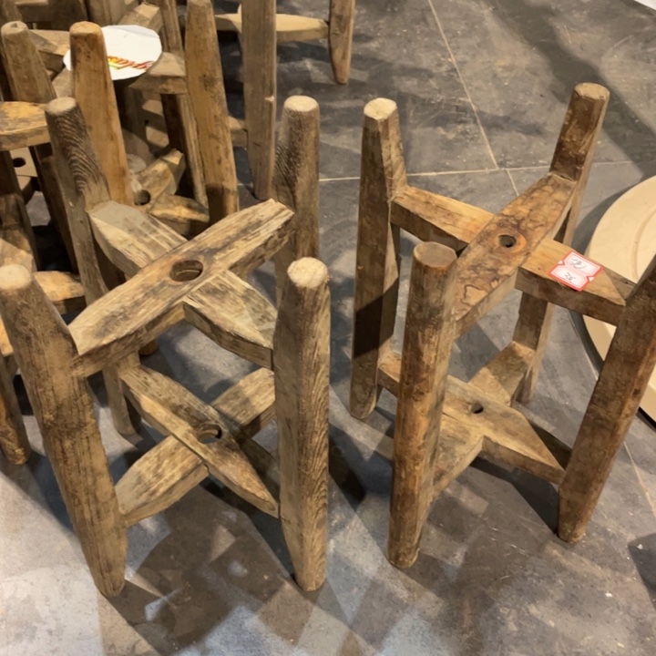 古***镶木木质花架古朴典雅